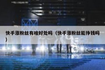 快手涨粉丝有啥好处吗（快手涨粉丝能挣钱吗）