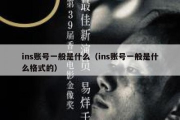 ins账号一般是什么（ins账号一般是什么格式的）