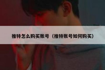 推特怎么购买账号（推特账号如何购买）
