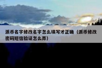 派币名字修改名字怎么填写才正确（派币修改密码短信验证怎么弄）