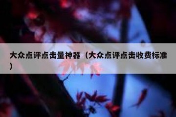 大众点评点击量神器（大众点评点击收费标准）