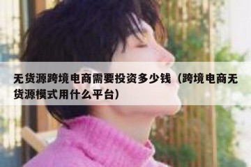 无货源跨境电商需要投资多少钱（跨境电商无货源模式用什么平台）