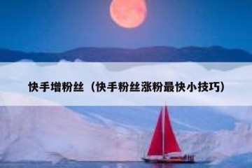 快手增粉丝（快手粉丝涨粉最快小技巧）