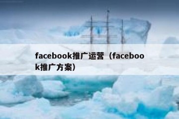 facebook推广运营（facebook推广方案）