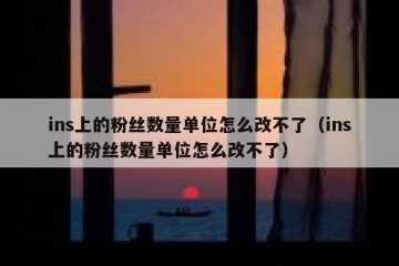 ins上的粉丝数量单位怎么改不了（ins上的粉丝数量单位怎么改不了）