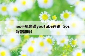 ios手机翻译youtube评论（ios油管翻译）