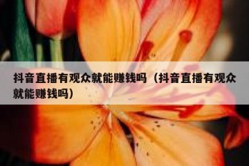 抖音直播有观众就能赚钱吗（抖音直播有观众就能赚钱吗）