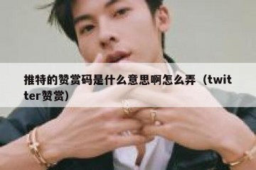 推特的赞赏码是什么意思啊怎么弄（twitter赞赏）
