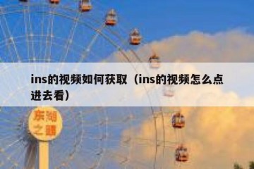 ins的视频如何获取（ins的视频怎么点进去看）