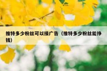 推特多少粉丝可以接广告（推特多少粉丝能挣钱）