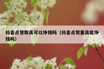 抖音点赞数高可以挣钱吗（抖音点赞量高能挣钱吗）