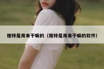 推特是用来干嘛的（推特是用来干嘛的软件）
