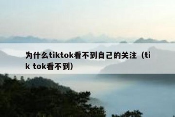 为什么tiktok看不到自己的关注（tik tok看不到）