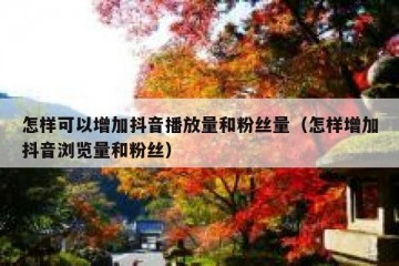 怎样可以增加抖音播放量和粉丝量（怎样增加抖音浏览量和粉丝）