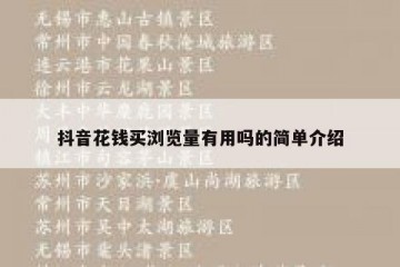 抖音花钱买浏览量有用吗的简单介绍