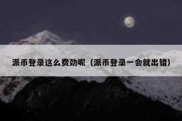 派币登录这么费劲呢（派币登录一会就出错）