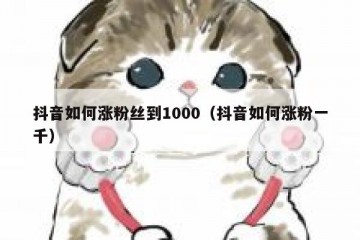 抖音如何涨粉丝到1000（抖音如何涨粉一千）