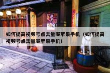 如何提高视频号点击量呢苹果手机（如何提高视频号点击量呢苹果手机）