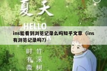 ins能看到浏览记录么吗知乎文章（ins有浏览记录吗?）