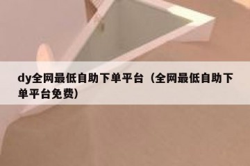 dy全网最低自助下单平台（全网最低自助下单平台免费）