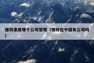 推特隶属哪个公司管理（推特在中国有公司吗）