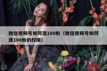 微信视频号如何涨100粉（微信视频号如何涨100粉的权限）