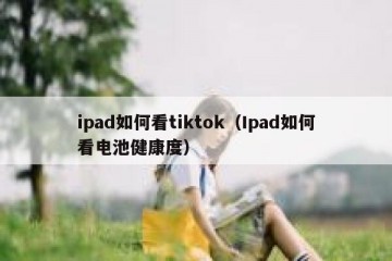 ipad如何看tiktok（Ipad如何看电池健康度）