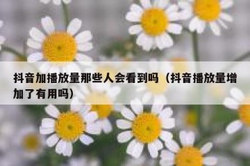 抖音加播放量那些人会看到吗（抖音播放量增加了有用吗）