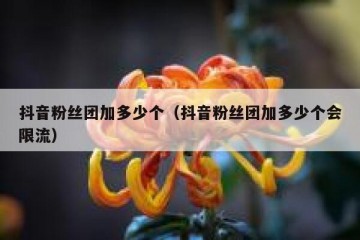 抖音粉丝团加多少个（抖音粉丝团加多少个会限流）