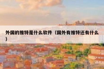 外国的推特是什么软件（国外有推特还有什么）
