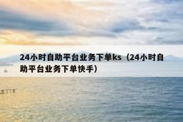 24小时自助平台业务下单ks（24小时自助平台业务下单快手）