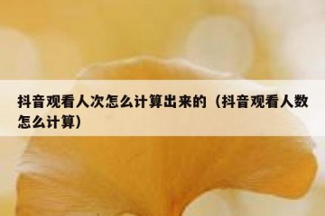 抖音观看人次怎么计算出来的（抖音观看人数怎么计算）