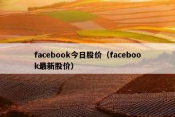 facebook今日股价（facebook最新股价）