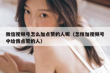 微信视频号怎么加点赞的人呢（怎样加视频号中给我点赞的人）