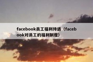 facebook员工福利待遇（facebook对员工的福利制度）