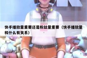 快手播放量重要还是粉丝量重要（快手播放量和什么有关系）