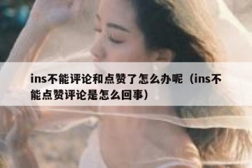 ins不能评论和点赞了怎么办呢（ins不能点赞评论是怎么回事）