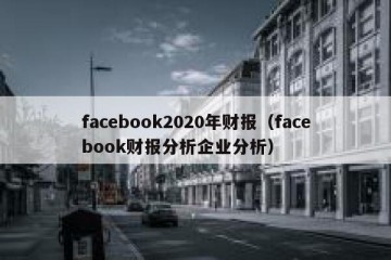 facebook2020年财报（facebook财报分析企业分析）