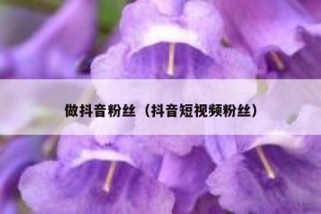 做抖音粉丝（抖音短视频粉丝）