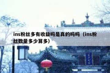 ins粉丝多有收益吗是真的吗吗（ins粉丝数量多少算多）