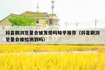 抖音刷浏览量会被发现吗知乎推荐（抖音刷浏览量会被检测到吗）