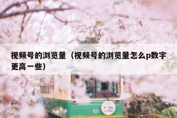 视频号的浏览量（视频号的浏览量怎么p数字更高一些）
