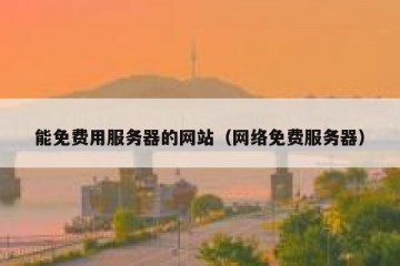 能免费用服务器的网站（网络免费服务器）