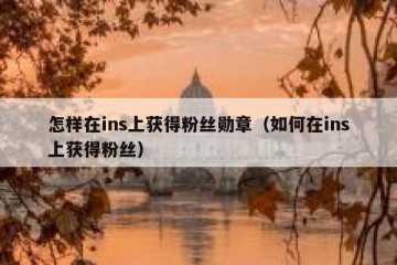 怎样在ins上获得粉丝勋章（如何在ins上获得粉丝）