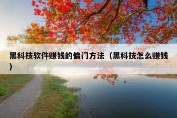 黑科技软件赚钱的偏门方法（黑科技怎么赚钱）