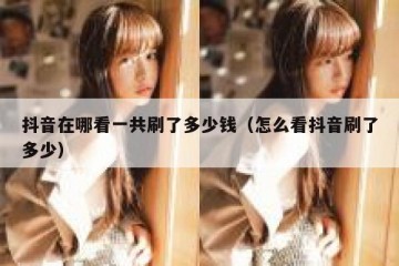 抖音在哪看一共刷了多少钱（怎么看抖音刷了多少）