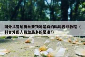 国外抖音加粉丝要钱吗是真的吗吗视频教程（抖音外国人粉丝最多的是谁?）
