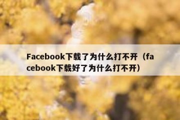 Facebook下载了为什么打不开（facebook下载好了为什么打不开）