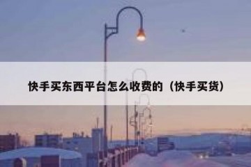 快手买东西平台怎么收费的（快手买货）