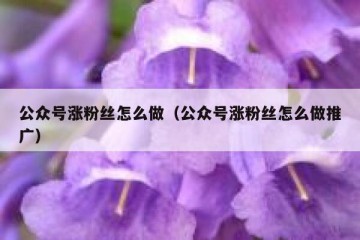公众号涨粉丝怎么做（公众号涨粉丝怎么做推广）